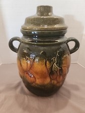 Rumtopf 820-28 Scheurich Keramik West Germany Pottery Green Yellow Rum Pot Jar