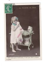 SB4321 VICTORIAN GIRL WASHING HERSELF, MORNING RITUAL, VINTAGE PORCELAIN BIDET