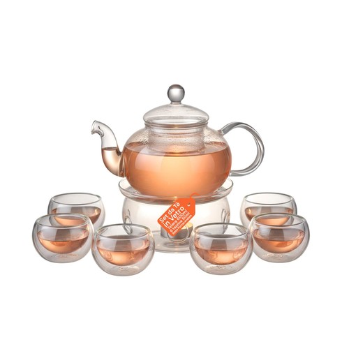 Théière verre 600 avec - théière, en