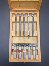 Vintage Bergeon 2639 Watchmakers Screwdriver Set Sizes 50, 60, 80, 100, 120 - Ex