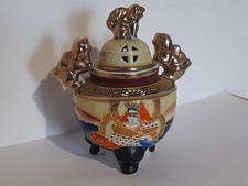 ancien petit pot couvert brule