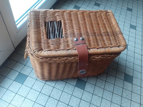 Ancienne cage chat osier - ancienne, en