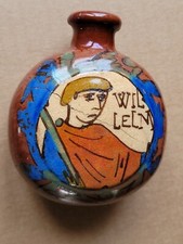 VASE GOURDE MINIATURE CÉRAMIQUE LOUIS ÉTIENNE DESMANT DÉCOR TAPISSERIE BAYEUX 