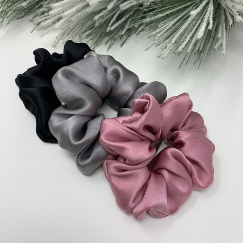 100 pure silk hair scrunchies - pure,