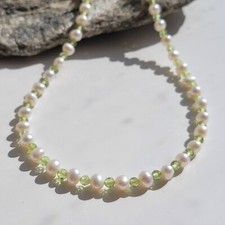 collier argent pierre