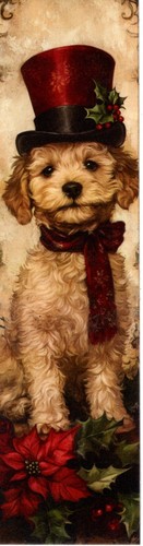 Marque page noël chien chiot - page,