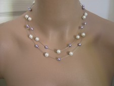 Collier Ivoire/Parme/Mauve  pr