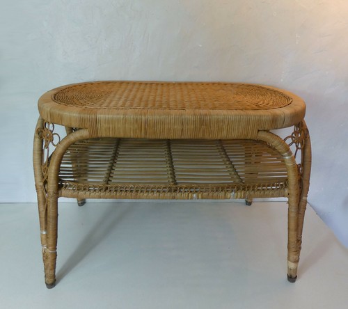 Ancienne table basse rotin - ancienne,