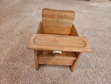 Vintage Wooden Potty Chair with Bowl and Pee Guard