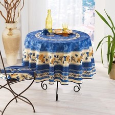 Nappe ronde Abeille bleu 1m80