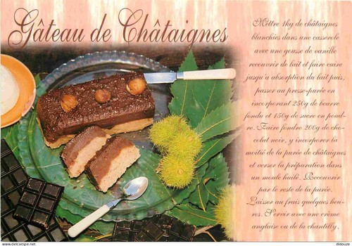 Carte postale recettes - carte, de