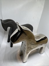 Ikea Finansiell Dala Horses 2 - 6" Aluminum Metal Statue Figure Silver & Brown