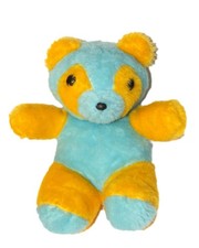 Peluche ours Panda orange bleu