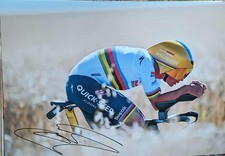 Remco Evenepoel Soudal Quick-Step Rainbow Jersey Hand Signed A3 Photo Proof (1)