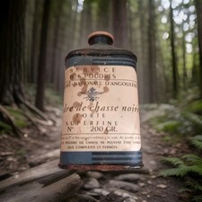 Ancien Flacon Métal Poudre De