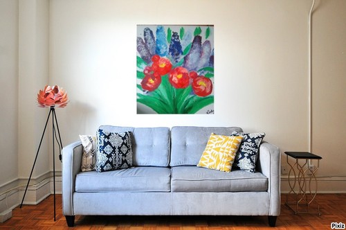 Tableau peinture bouquet - tableau, de