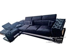 Sofa 5 Places Design Moderne Avec Peninsula Ou Sans Réseau Matelas Cuir Éco