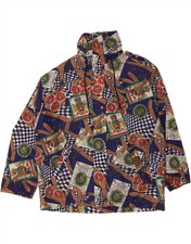 DAMART Womens Abstract Pattern Bomber Jacket EU 42/44 XL Navy Blue CB16