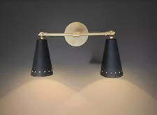 Applique murale moderne en laiton du milieu du siècle luminaire réglable stil...