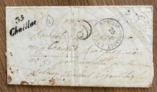 Rural box C Le Passedoux (Indre) / italic CHAILLAC s / taxed letter 1853