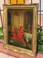 Antique French oil painting on