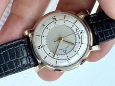 RARE 1950's JAEGER-LECOULTRE MEMOVOX ALARM ORIGINAL DIAL GOLD PLATED CASE WORKS