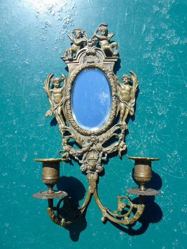 Ancien miroir bougeoir - , mural