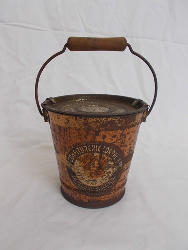 Ancien seau tole lithographiee - seau,
