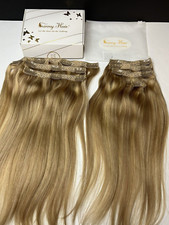 14 INCH SUNNY HUMAN HAIR CLIP IN REMY HAIR EXTENSIONS - #27/60 BLONDE HIGHLIGHT