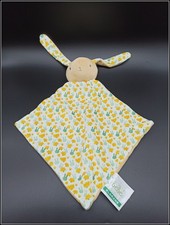 Doudou plat Klorane lapin - jeune vert beige - velours