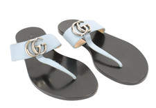 Sandales Plates En Cuir Logo