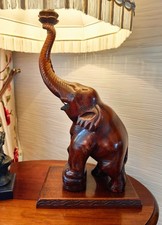 Mahogany Art Deco Elephant Table Lamp
