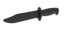 Couteau militaire d'entrainement en caoutchouc (couleur noir) - souple ou rigide