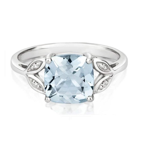 Bague véritable aigue marine - bague, aigue-marine