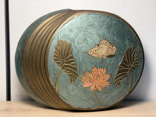 Vase aplati laiton - vase,
