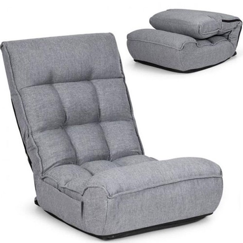 Chaise pliante hw66375gr gris - chaise,