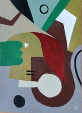 Abstract Painting - Era - Contemporary Art Signed Art Brut 2025 Cubism