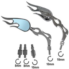 Miroir Retroviseurs Couple Moto Scooter Custom A-Pro Adaptateur Chrome