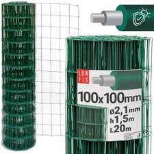 Clôture métallique clôture de jardin verte H1,5 m L20 m maille 100 x 100 mm Ø...