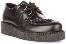 UNDERGROUND Wulfrun S Original Creeper Cuir à Lacets Noir UK 3 - 12