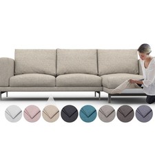 Housse confortable pour canapé d'angle droit Nockeby mélange de tissu...