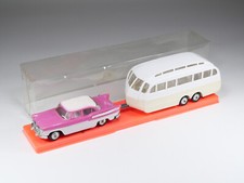 NOREV - 91 - Simca Chambord and Henon Caravan - Fushia Pink & Lemon Yellow Box