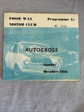 Race Programme 18 October 1970 Autocross Fosse Way Motor Club