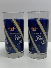 2x Vintage Retro 1980's WHITBREAD PALE ALE Half Pint Tumbler Highball Beer Glass