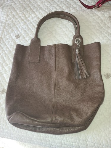 Grand sac main cuir marron - grand,