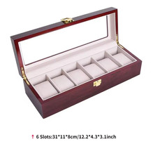 Boîte à montres en bois coffret luxe 6 emplacements organisateur rangement