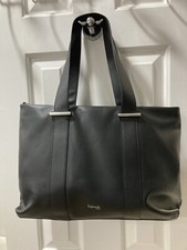 Lipault Handbag Women’s Large Black Leather Double Handle NWOT