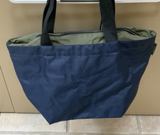 Herve Chapelier Boat-Shaped Tote Bag Navy with Olive pre-owned Women's Bag large