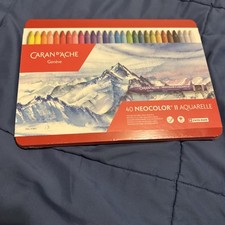 Caran d'Ache 40 Neocolor II Aquarelle Wax Pencil Set, Lightfast, Water-Soluble