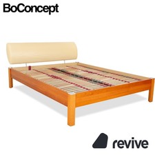 Boconcept Lit En Bois Et Cuir Marron Beige